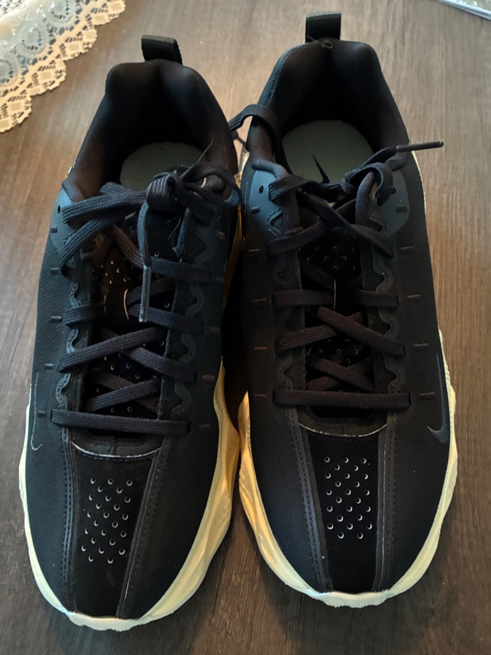 Nike Ava Rover Black Pale Yellow Chunky Sneakers Youth Size 6.5Y New No Box